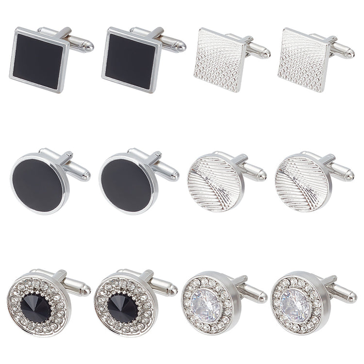 Flat round Platinum Cufflinks for Men