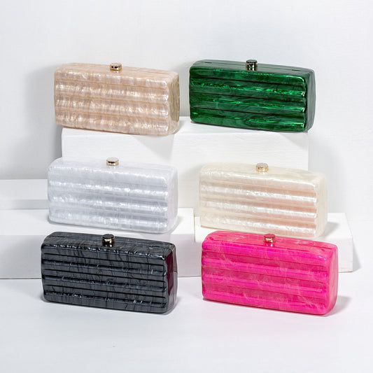 Arylic Black Square Evening Clutch/Bags