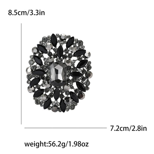 Black Retro Pin Geometric Alloy Rhinestones Women's Brooch