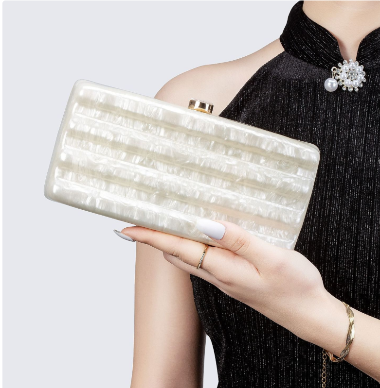 Arylic Black Square Evening Clutch/Bags