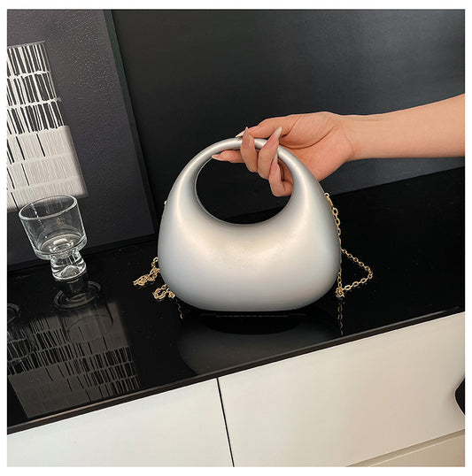 Modern Silver Acrylic Shoulder Bag