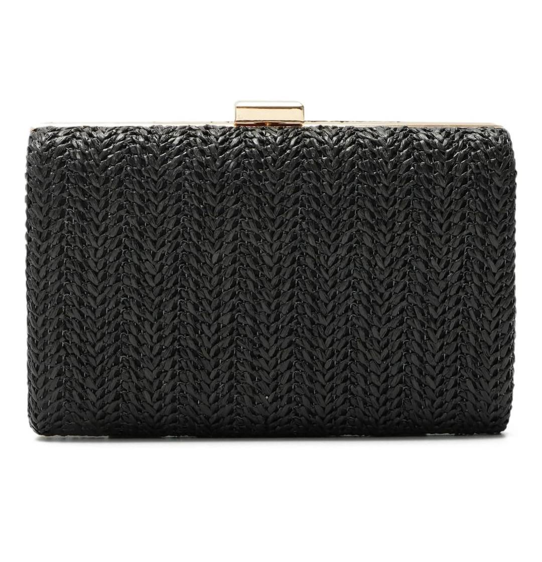 Black Woven Chic Evening Clutch