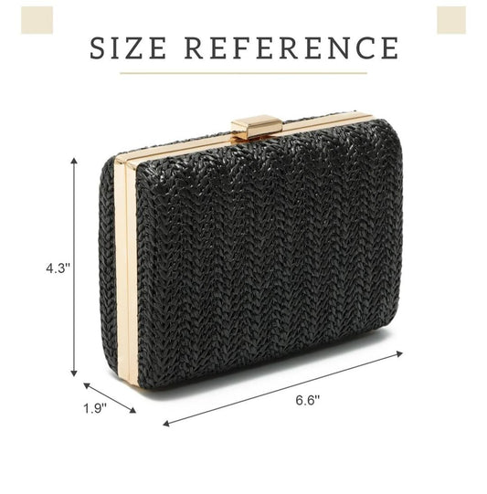 Black Woven Chic Evening Clutch