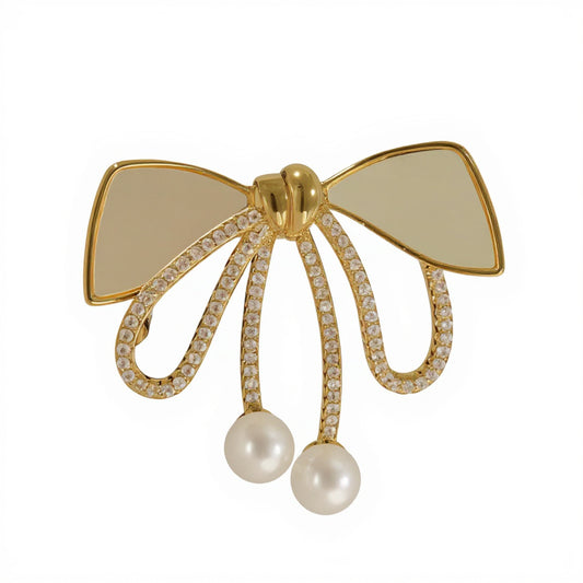 Bow Gold Plated Brooch for women