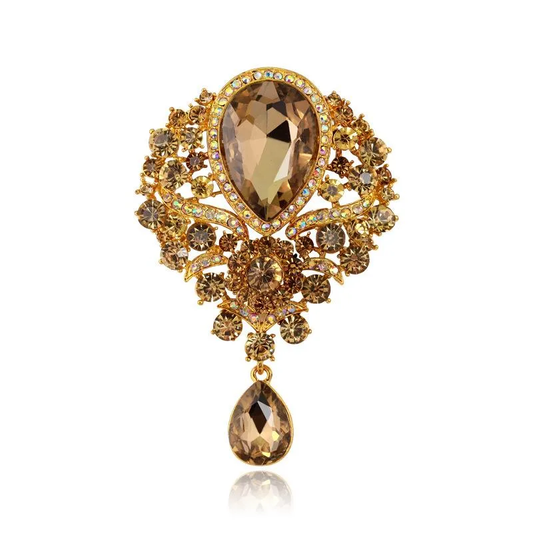 Champagne Crown Alloy Plating Brooch