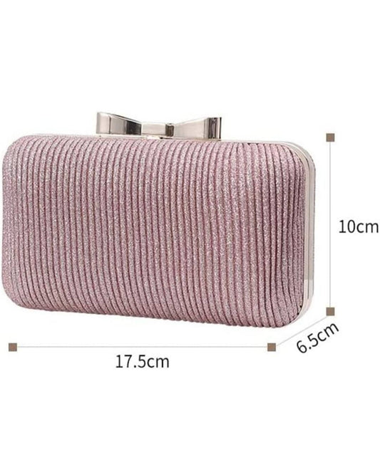 Shimmering Rose Pink Evening Clutch