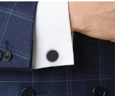 Alloy Iron Cufflinks for Men, with Enamel Round Platinum