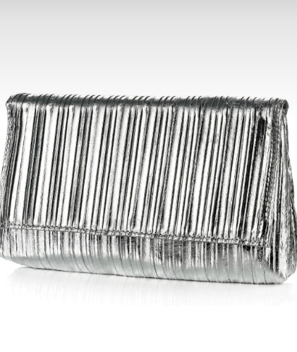 Simple Shiny Silver Evening Clutch