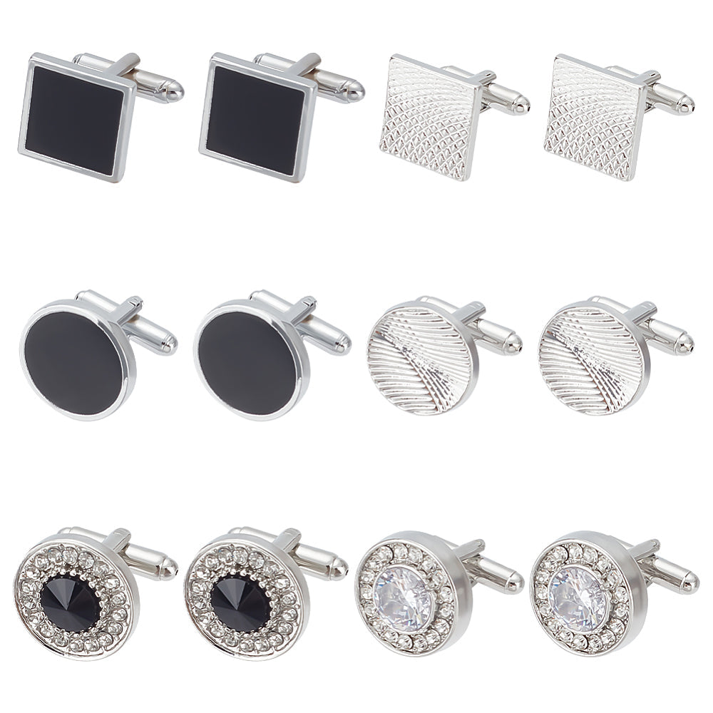 Flat round Platinum Cufflinks for Men