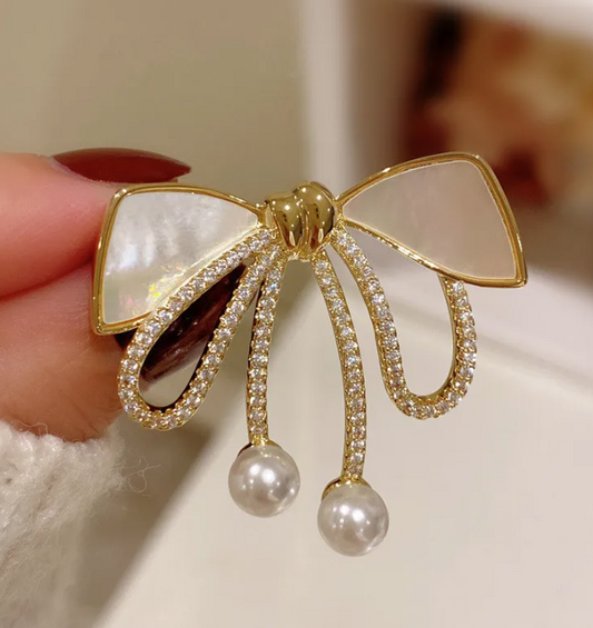 Bow Gold Plated Brooch for women