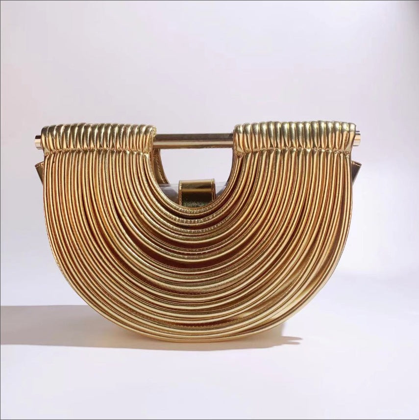 The Aurelia Bamboo-Inspired Clutch – Luxe Gold