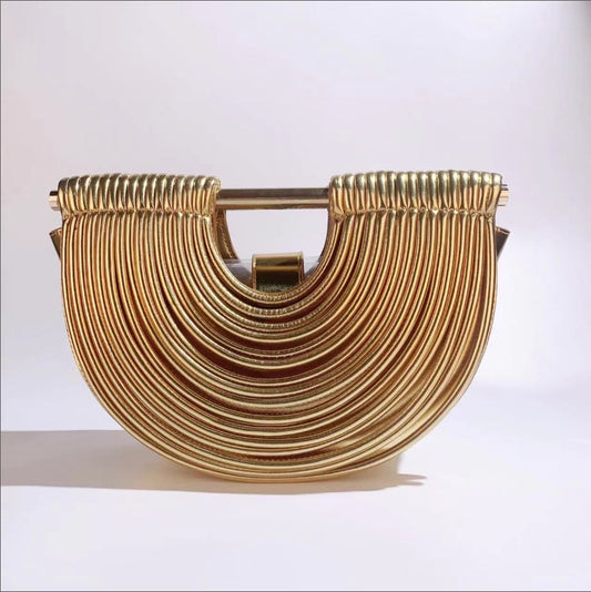 The Aurelia Bamboo-Inspired Clutch – Luxe Gold