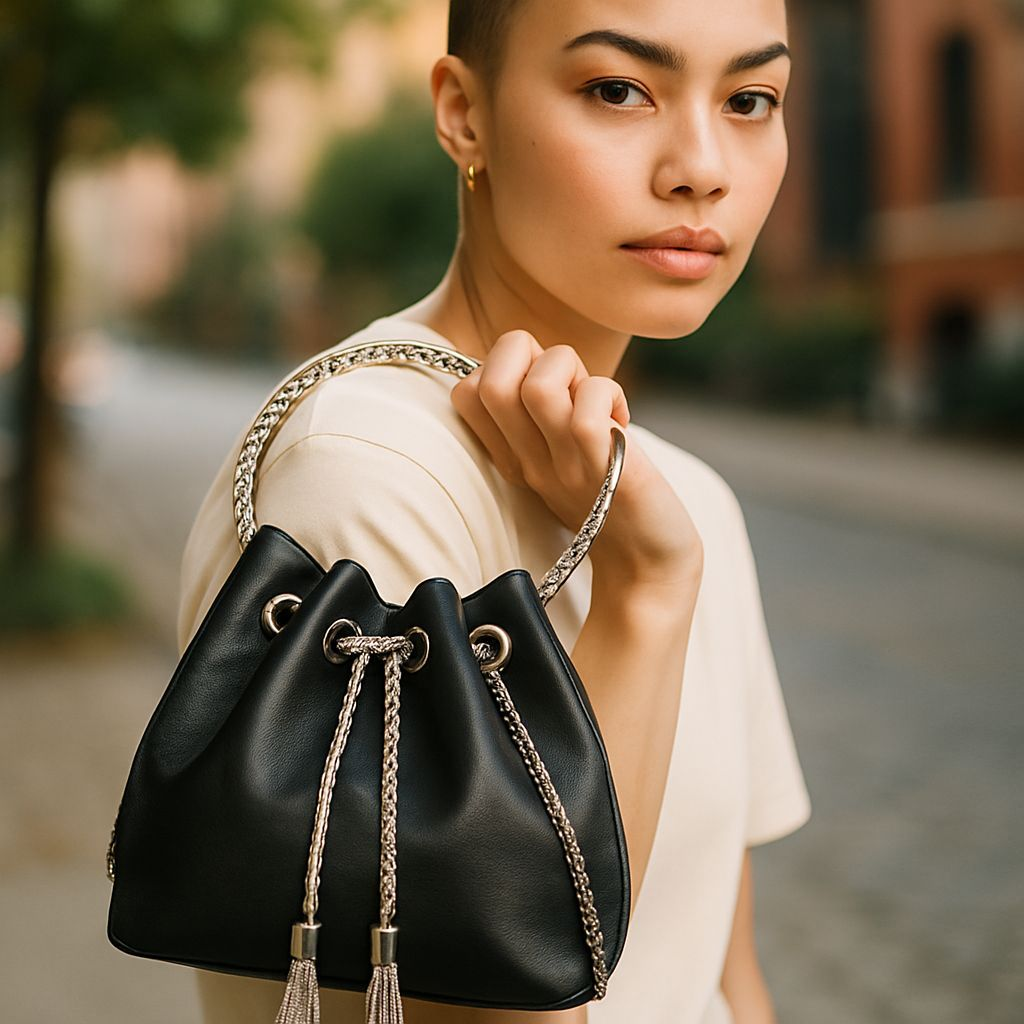 Midnight Elegance Clutch – Black & Silver