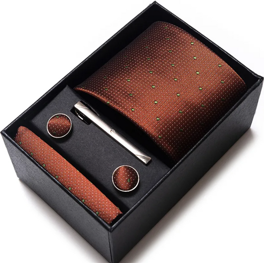 Simple Style Geometric Solid Color Polyester Yarn Men's Cufflinks Lavalier Tie