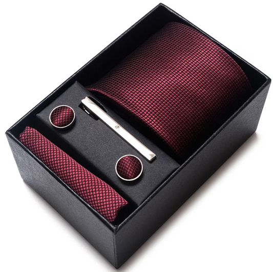 Simple Style Geometric Solid Color Polyester Yarn Men's Cufflinks Lavalier Tie