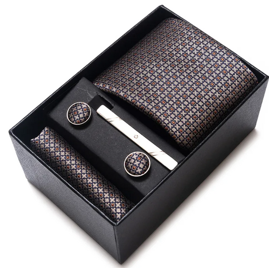 Simple Style Geometric Solid Color Polyester Yarn Men's Cufflinks Lavalier Tie