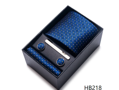 Geometric Solid Color Polyester Yarn Men's Cufflinks Lavalier Tie