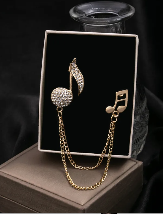 Gold Melody Chain Brooch Unisex