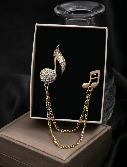 Gold Melody Chain Brooch Unisex
