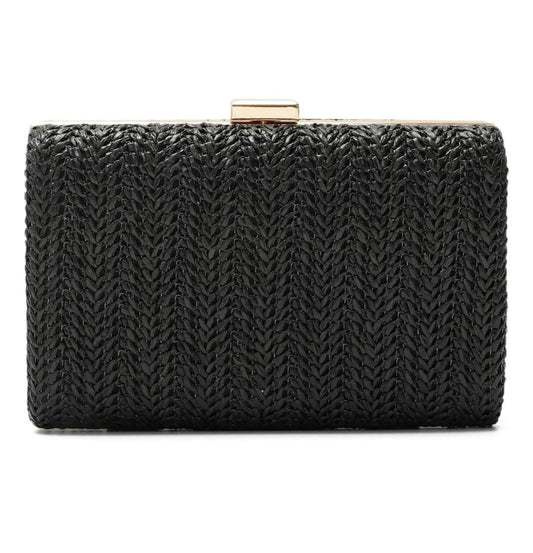 Black Woven Chic Evening Clutch