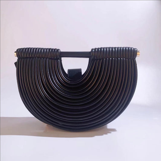 The Noir Bamboo-Inspired Clutch – Retro Black