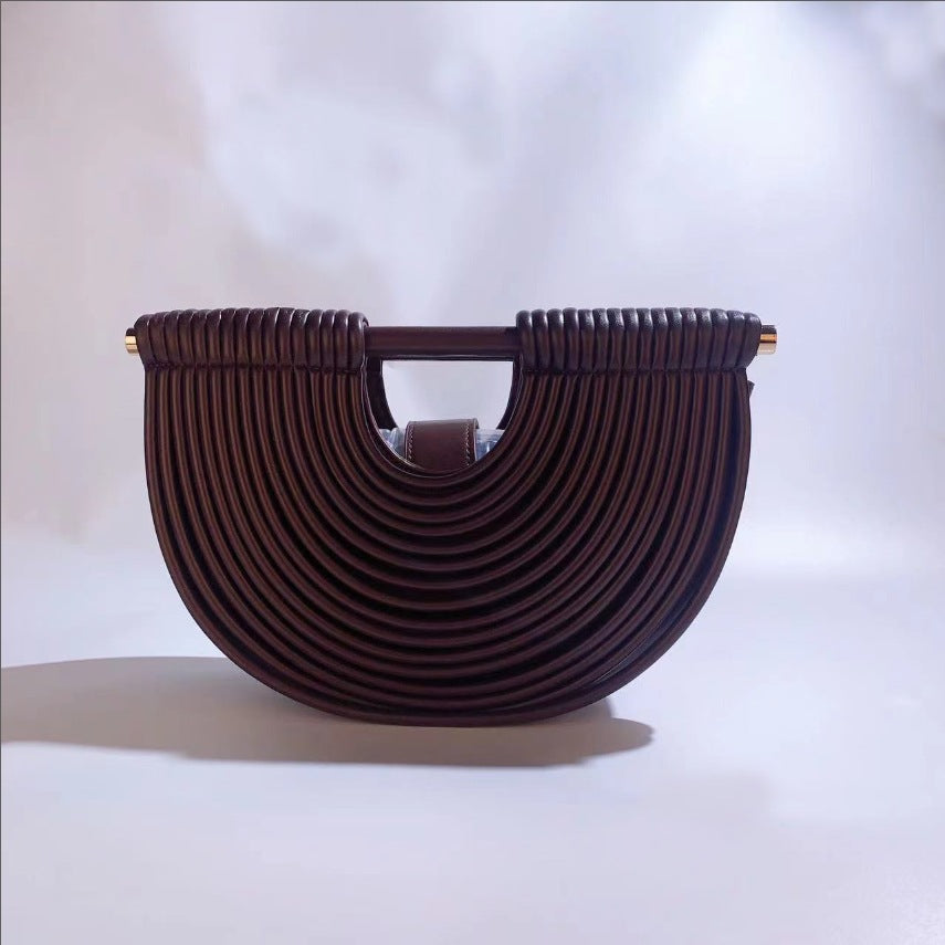 The Merlot Bamboo-Inspired Clutch/Bag – Retro dep red