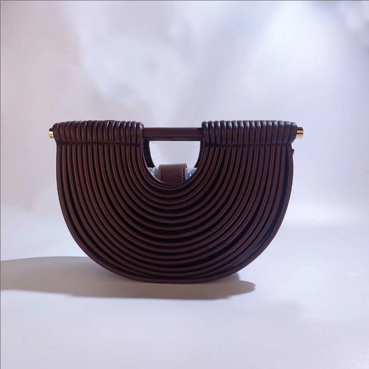The Merlot Bamboo-Inspired Clutch/Bag – Retro dep red