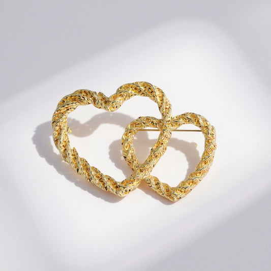 Double love Gold Brooch