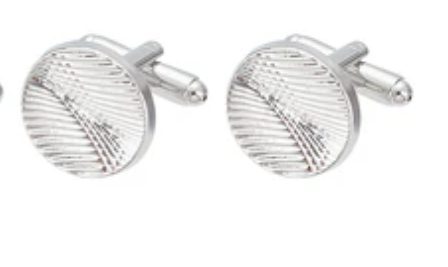 Flat Round silver Cufflinks for men