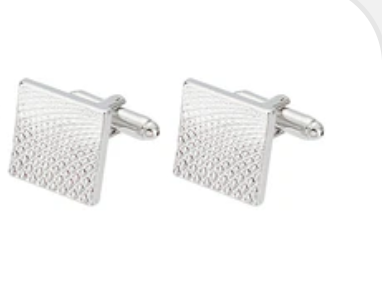 Iron Cufflinks for Men Square, Platinum.