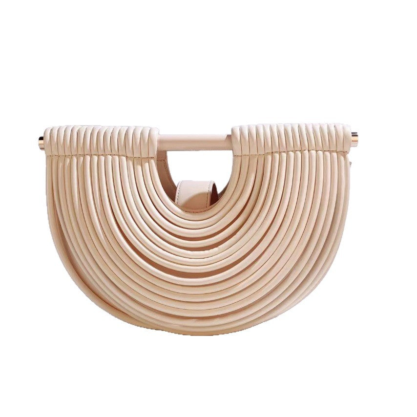 The Ivory Bamboo-Inspired Clutch – Retro Chic